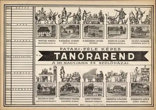 Stundenplan Ungarn Magyarország - Unsere Vorfahren und ihre Heimat - Pataki-Féle Képes 1930/40