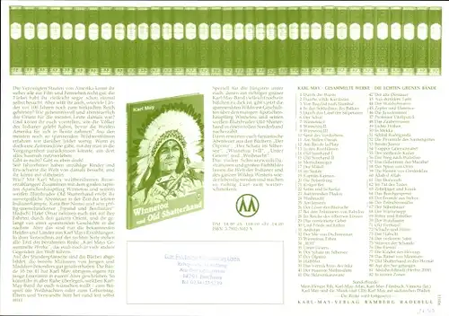 Stundenplan Karl-May Verlag, Bamberg Radebeul, Gesammelte Werke, Auflistung Bände um 1970