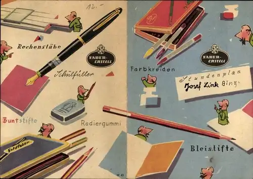 Stundenplan Faber-Castell Schulfüller Farbkreiden, Der höchste Berg um 1960