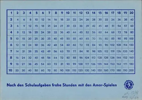 Stundenplan AMOR Schulartikel, Mein Lieblingsheft um1960