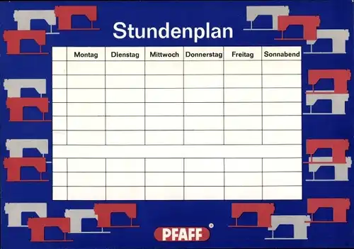 Stundenplan Pfaff Nähmaschinen, Die wichtigsten Verkehrszeichen um 1970