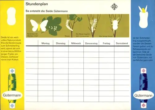 Stundenplan Gütermann Garne, Geschichte der Automobile, So entsteht Seide um 1960