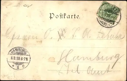 Postamtsgrüße - Bezirksfest der Post- und Telegraphen-Assistenten Chemnitz / Zwickau 1898