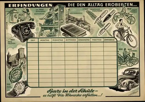 Stundenplan DDR, Die Deutschen Sparkassen, Erfindungen, die den Alltag eroberten um 1960