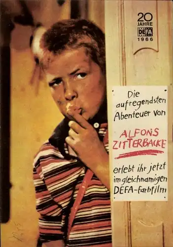 Stundenplan DDR 20 Jahre DEFA 1966, Alfons Zitterbacke jetzt als Filmheld 1966