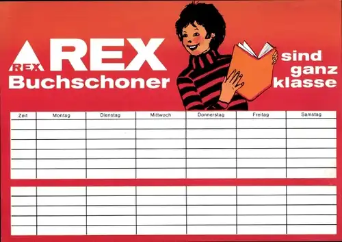 Stundenplan REX Buchschoner sind ganz klasse um 1970