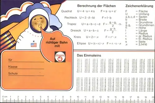 Stundenplan Brause Markenartikel für Schule, Büro und Hobby um 1970