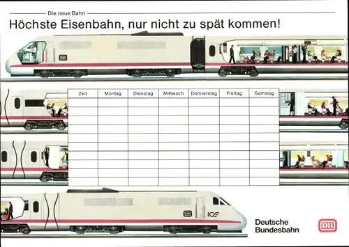 Stundenplan Deutsche Bundesbahn, Der neue ICE, Fahr & Spar um 1980