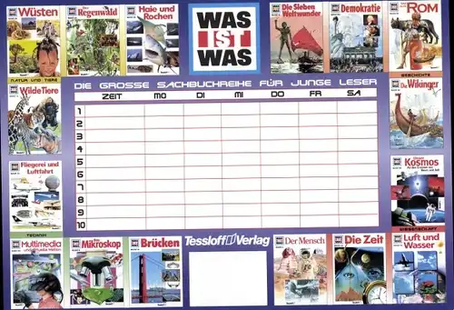 Stundenplan Tessloff Verlag, Was ist Was, Sachbuchreihe für junge Leser um 1990