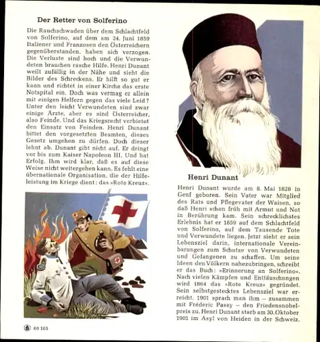 Stundenplan Neue Sparkasse von 1864, Retter von Solferino Henri Dunant um 1960