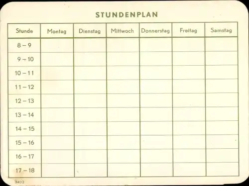 Stundenplan Volksbank Enns - St. Valentin Österreich - klappbares Sparbuch um 1960