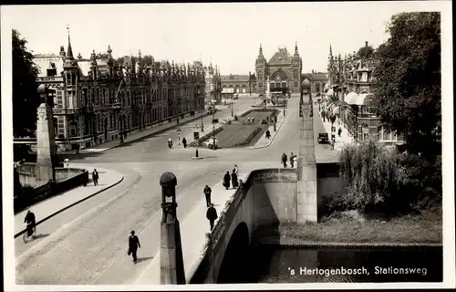 Ak ’s Hertogenbosch Nordbrabant Niederlande, Stationsweg