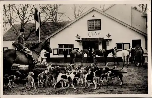 Ak Mierlo Nordbrabant Niederlande, Restaurant Lido, Hunde, Pferde