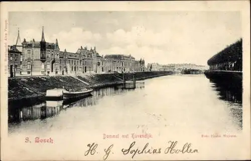 Ak 's Hertogenbosch Den Bosch Nordbrabant Niederlande, Dommel met Havendijk