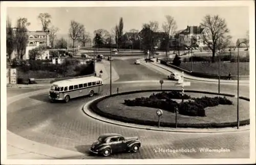 Ak 's Hertogenbosch Den Bosch Nordbrabant, Willemsplein, Bus, Auto, Kreisverkehr