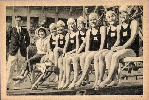 Sammelbild Olympia 1932 Bild Nr. 97, Japanische Schwimmerinnen