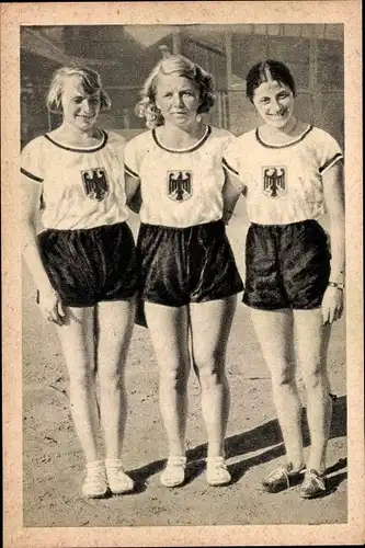 Sammelbild Olympia 1932 Bild Nr. 72, Tilly Fleischer, Ellen Braumüller, Maria Dollinger