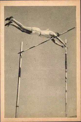 Sammelbild Olympia 1932 Bild Nr. 45, Stabhochsprung, Bill Miller
