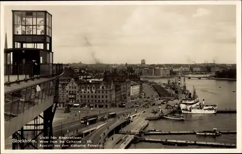 Ak Stockholm Schweden, Utsikt fran Katarinahissen, Aussicht von dem Katharina Fahrstuhl