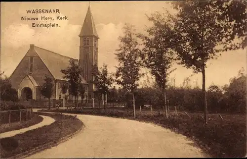 Ak Wassenaar Südholland Niederlande, Nieuwe Herv. Kerk, Emmaplein