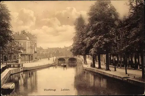 Ak Leiden Südholland Niederlande, Vischbrug