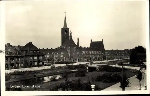 Ak Leiden Südholland Niederlande, Lorentzkade, Kirche