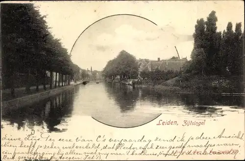 Ak Leiden Südholland Niederlande, Zijlsingel, Blick über das Wasser