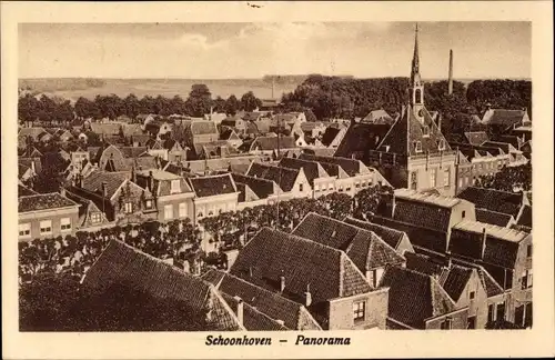 Ak Schoonhoven Südholland Niederlande, Panorama, Blick über die Dächer