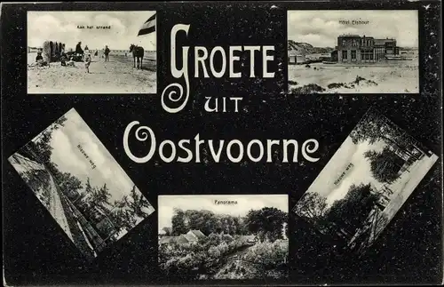 Ak Oostvoorne aan Zee Südholland, Aan het Strand, Nieuwe weg, Hotel