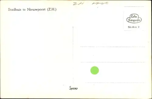 Ak Nieuport Nieuwpoort Molenlanden Südholland, Stadhuis