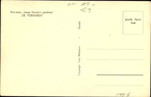 Ak Gouda Südholland Niederlande, De Visbanken