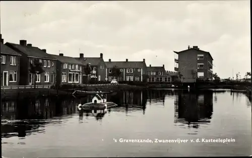 Ak ’s Gravenzande Westland Südholland, Zwanenvijver v. d. Kasteeleplein