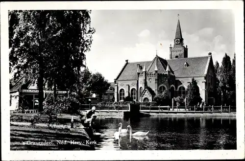 Ak 's Gravendeel Südholland, Ned. Herv. Kerk