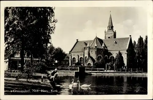 Ak 's Gravendeel Südholland, Ned. Herv. Kerk
