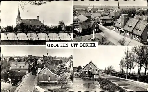 Ak Berkel Südholland, Kirche, Straßenpartie, Teilansicht