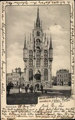 Ak Gouda Südholland Niederlande, Stadhuis