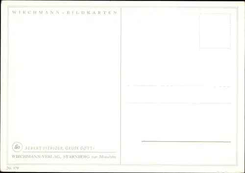 Künstler Ak Albert Fiebiger, Grüß Gott, München, Marienkirche, Fenster, Wiechmann Nr. 370