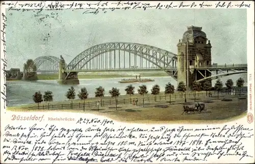 Ak Düsseldorf am Rhein, Rheinbrücke