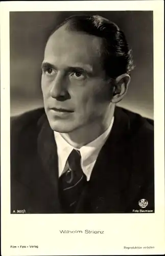 Ak Schauspieler Wilhelm Strienz, Portrait, Film Foto Verlag A 3637/1