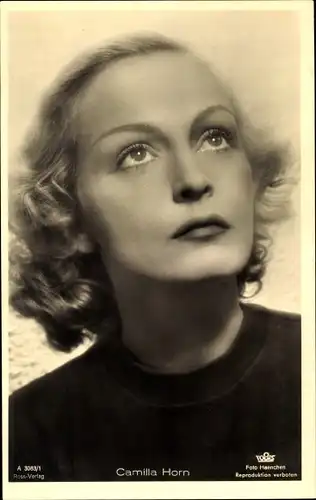 Ak Schauspielerin Camilla Horn, Portrait