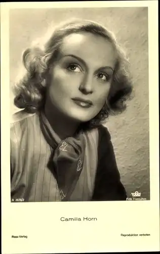 Ak Schauspielerin Camilla Horn, Portrait