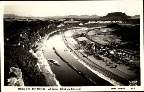 Ak Rathen an der Elbe Sächsische Schweiz, Elbtal und Lilienstein