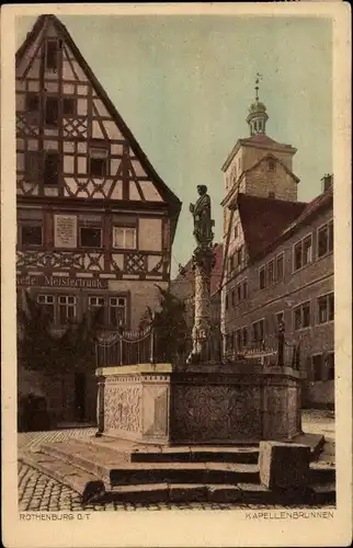 Ak Rothenburg ob der Tauber Mittelfranken, Kapellenbrunnen