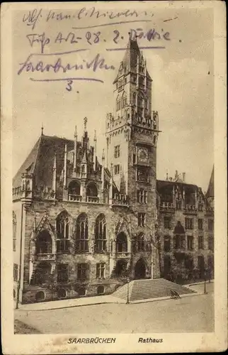 Ak Saarbrücken im Saarland, Rathaus