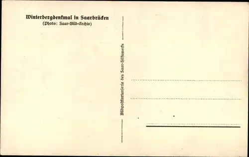 Ak Saarbrücken im Saarland, Winterbergdenkmal, Turm