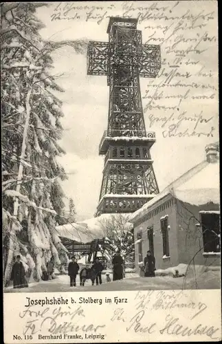 Ak Stolberg im Harz, Josephshöhe, Winter