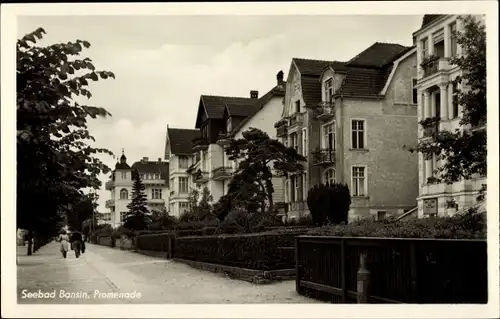 Ak Ostseebad Bansin Heringsdorf auf Usedom, Promenade