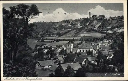 Ak Ziegenhain Jena in Thüringen, Ortsansicht und Fuchsturm