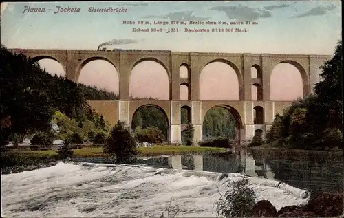 Ak Jocketa Pöhl Vogtland, Elstertalbrücke, Viadukt