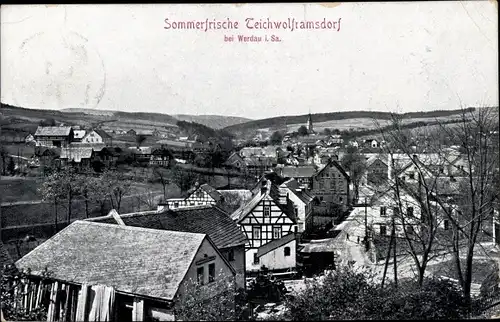 Ak Teichwolframsdorf in Thüringen, Blick auf Ortschaft und Umgebung